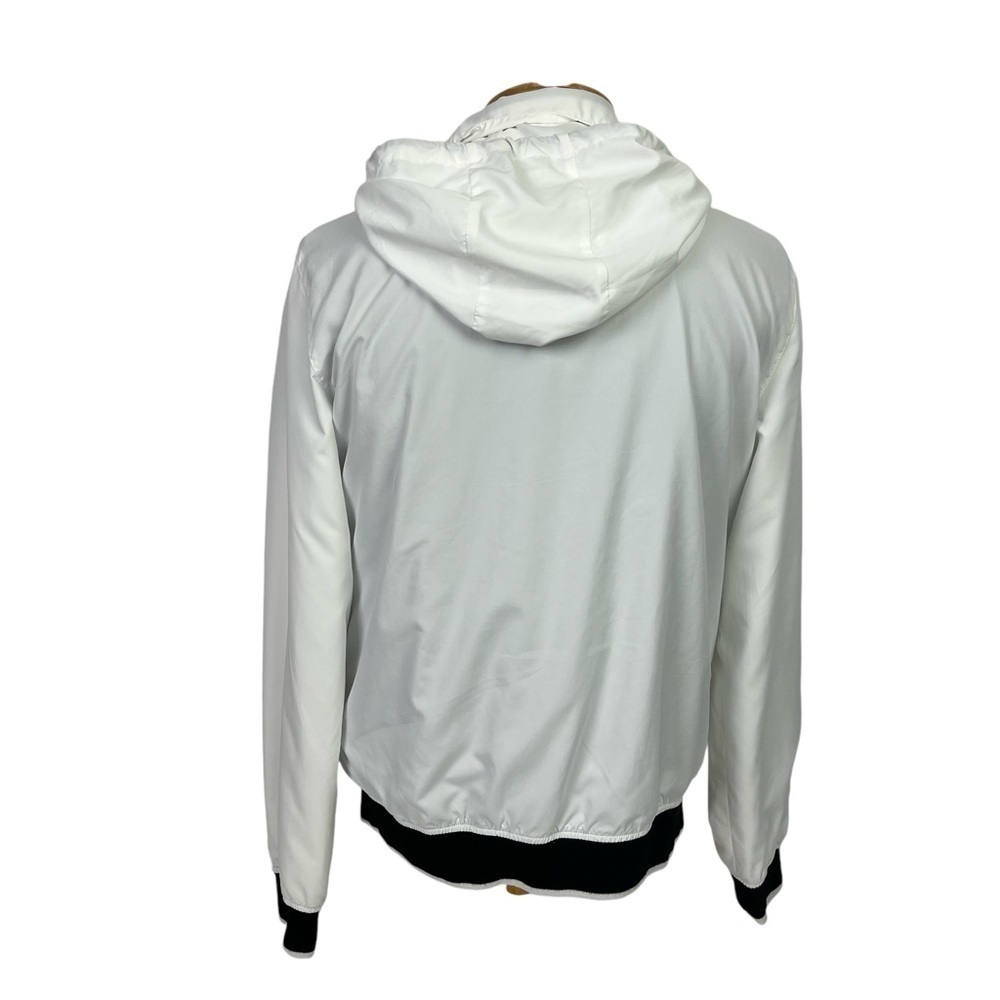 21 Men’s Full Zip Lightweight Jacket Sz Medium White Drawstring Hood W/Hide Zip - Picture 5 of 11
